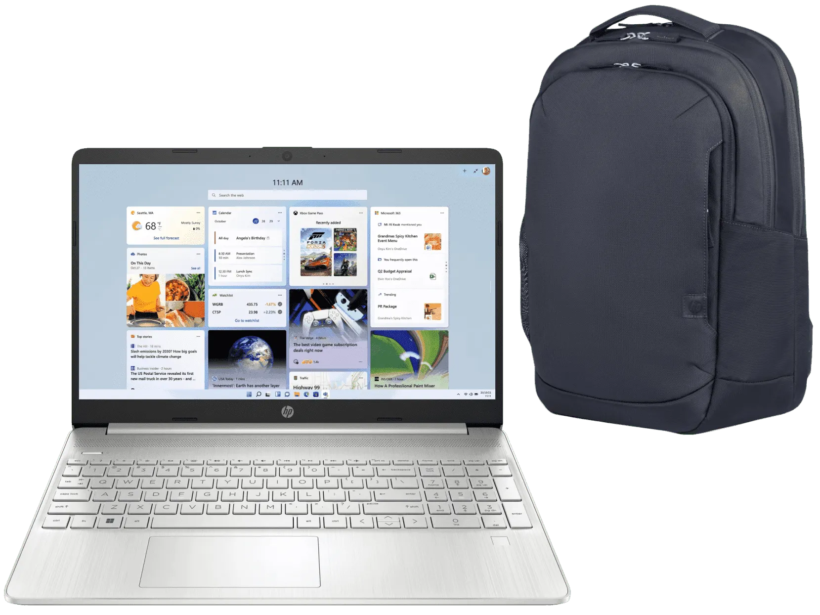 HP 15.6 inch Laptop 15s-fq5378TU, Silver + HP Everyday 16-inch Laptop Backpack