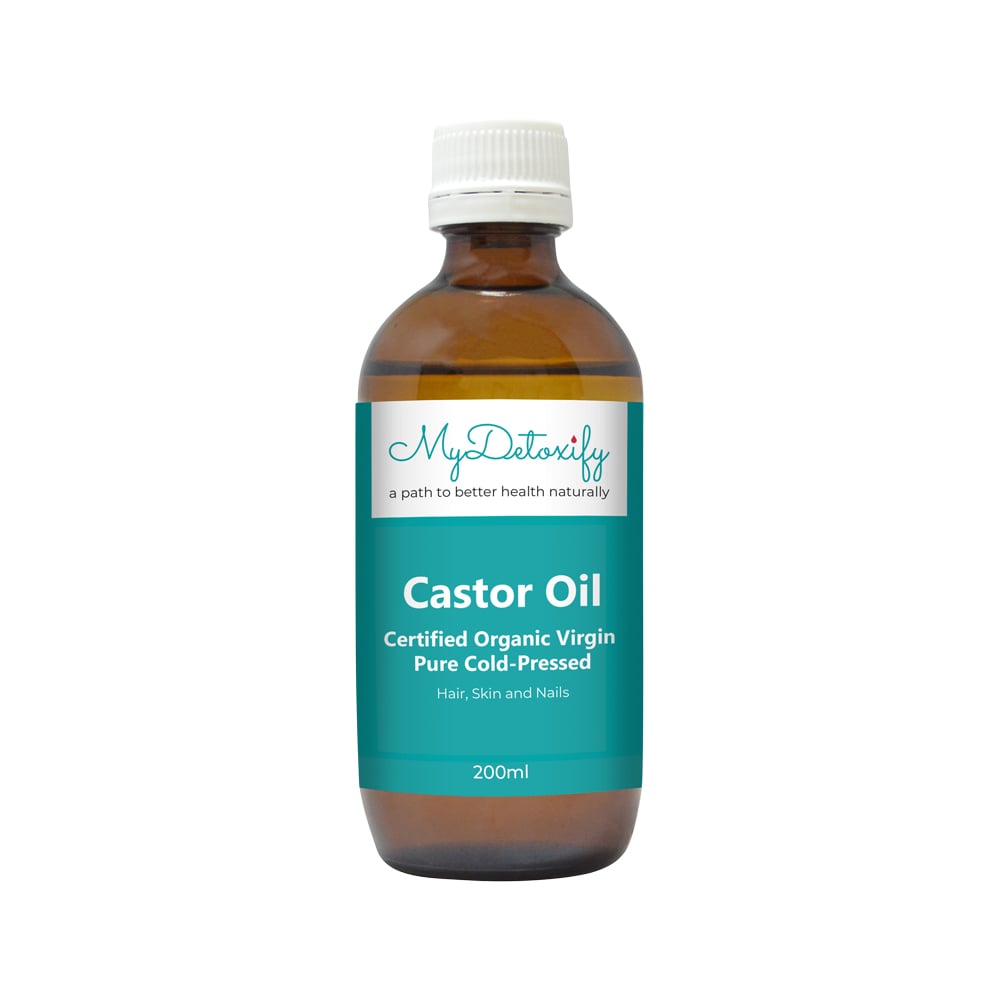 MyDetoxify Certified Organic Virgin Pure Cold-Pressed Castor Oil 200 ml