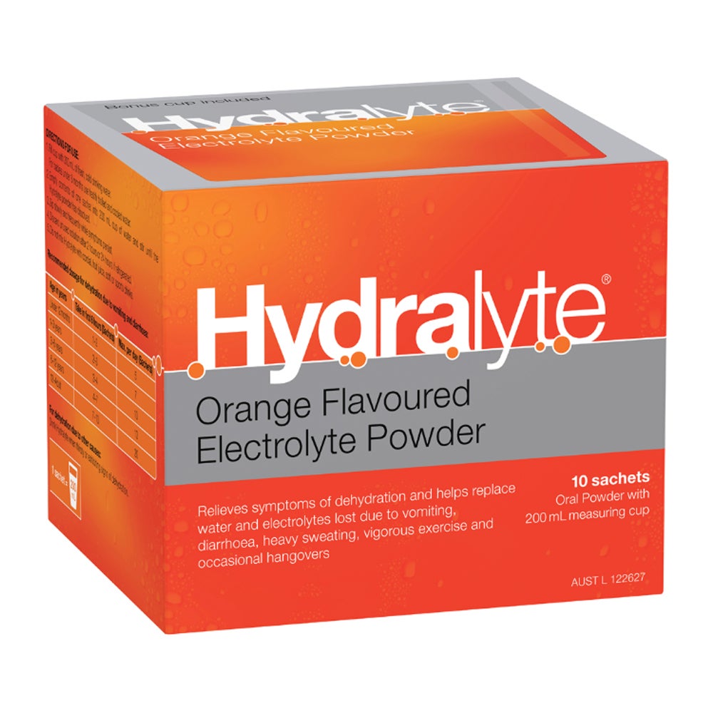 Hydralyte Electrolyte Powder Orange 10 Sachets