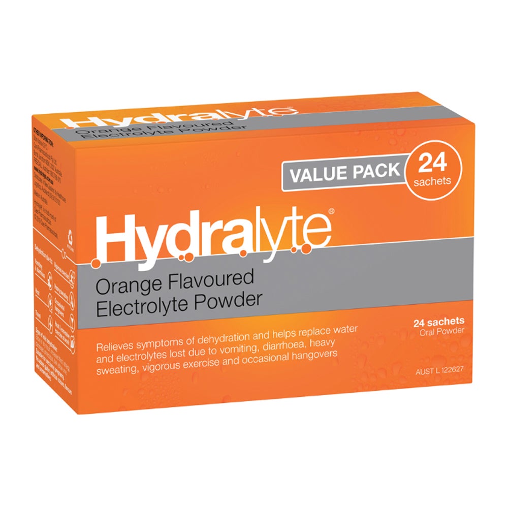 Hydralyte Electrolyte Powder Orange 24 Sachets