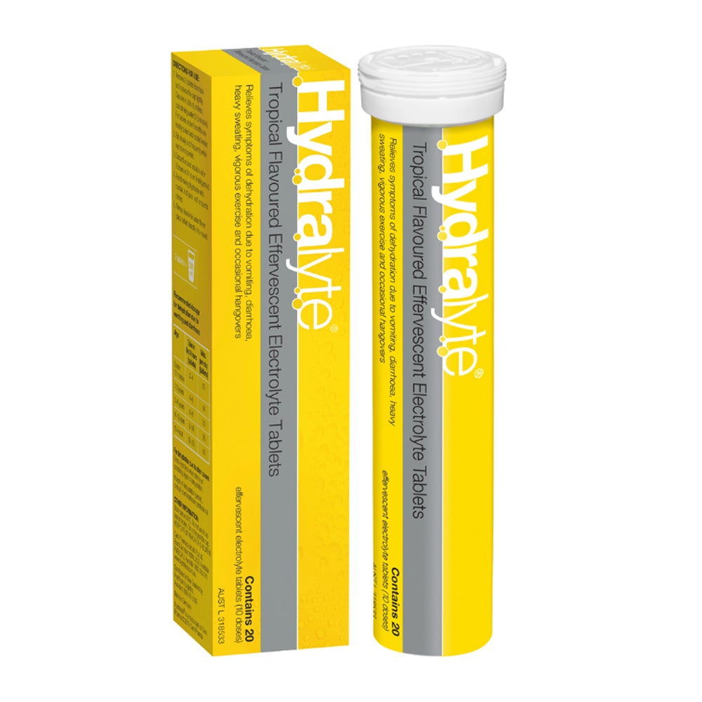 Hydralyte Effervescent Electrolyte Tropical 20 Tablets