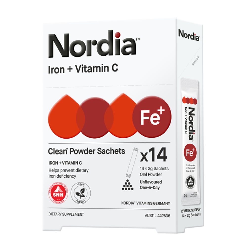 Nordia Iron + Vitamin C Unflavoured 14 x 2 gm