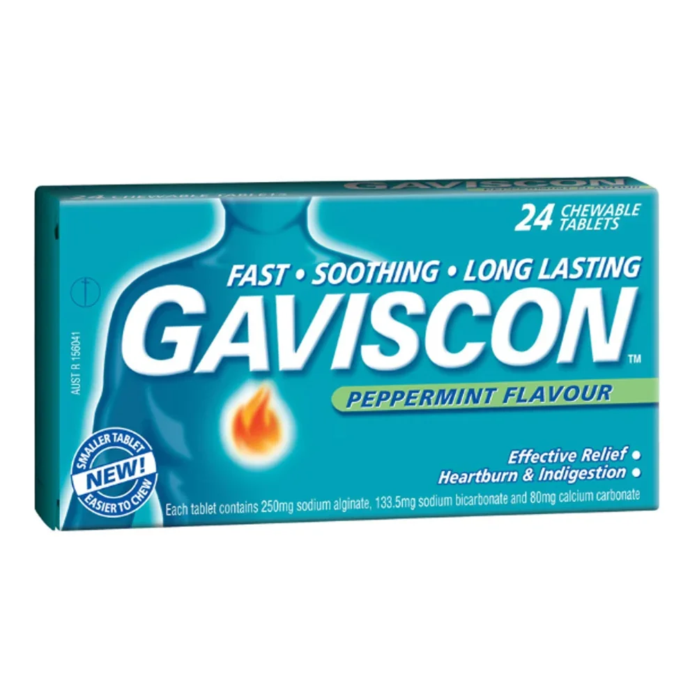 Gaviscon Chewable Peppermint 24 Tablets