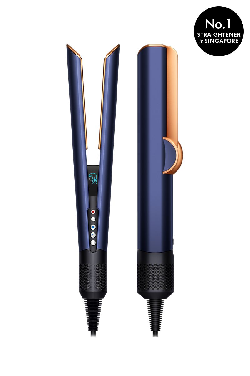 Dyson Airstrait hair dryer and straightener (Prussian Blue/Rich Copper)
