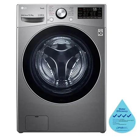 LG Front Load Washer Dryer with AI Direct Drive, 15/8KG - F2515RTGV