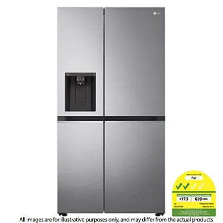 617L side-by-side-fridge with Smart Inverter Compressor in Platinum Silver - GS-L6172PZ