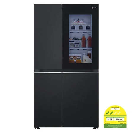 LG 647L InstaView Refrigerator in Essence Matte Black - GS-V6473EP