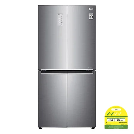 LG 464L Multi Door Refrigerator with Smart Inverter Compressor in Platinum Silver - GF-B4533PZ