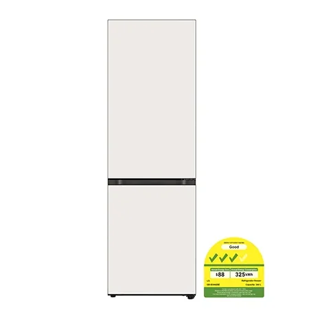 344L Bottom Freezer Refrigerator with Smart Inverter Compressor in Cream Beige(Glass) - GB-B3442BE