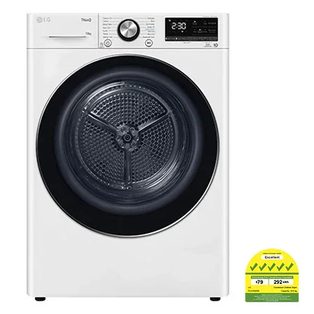 LG 10kg Dual Inverter Heat Pump Dryer in White - TD-H10VWD