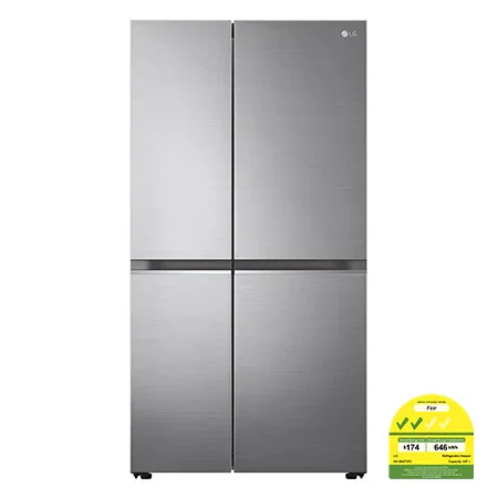 647L side-by-side-fridge with Smart Inverter Compressor in Platinum Silver - GS-B6473PZ