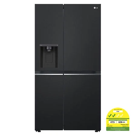 617L side-by-side-fridge with Smart Inverter Compressor in Matt Black - GS-L6473EP