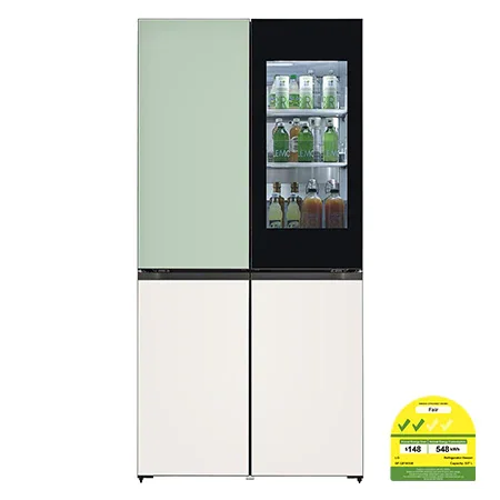 LG 527L Smart Inverter Compressor Refrigerator in Mint Beige Glass - GF-Q5143GE