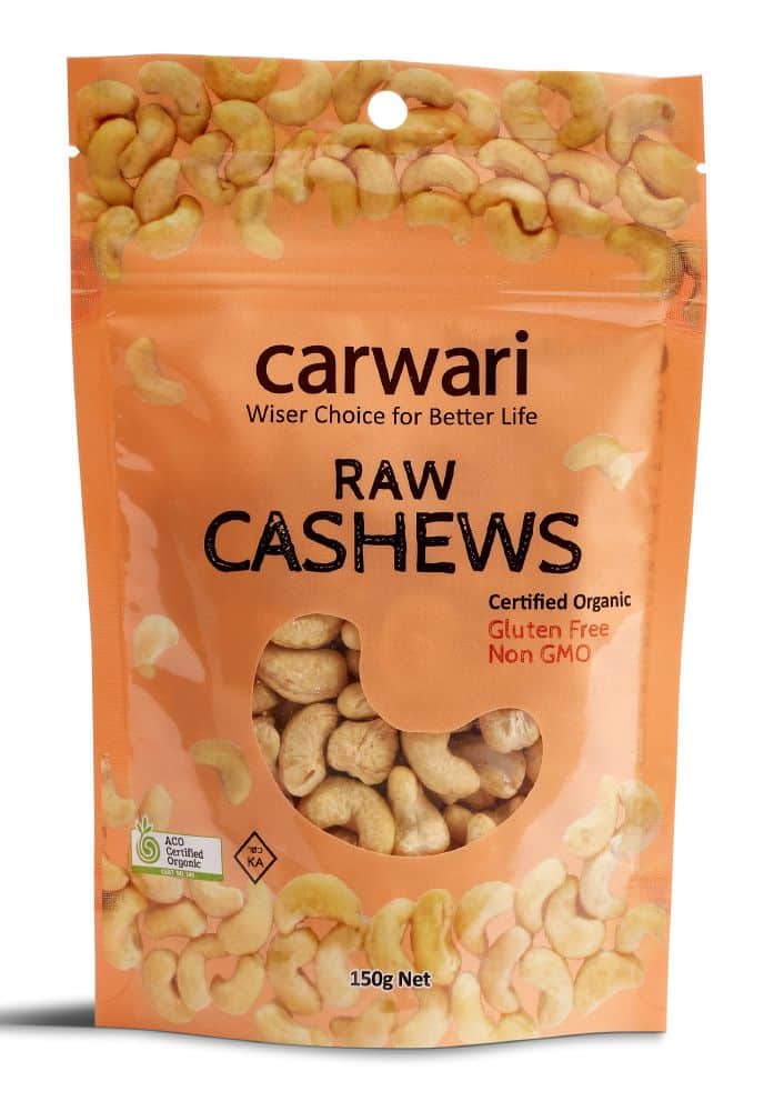 Carwari Organic Cashews Raw 150g