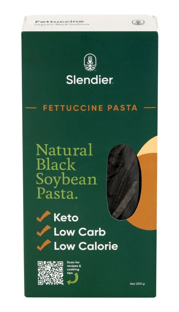 Slendier Natural Black Soybean Organic Fettuccine Pasta 200g