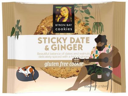 Byron Bay Gluten Free Sticky Date & Ginger 60g x 12