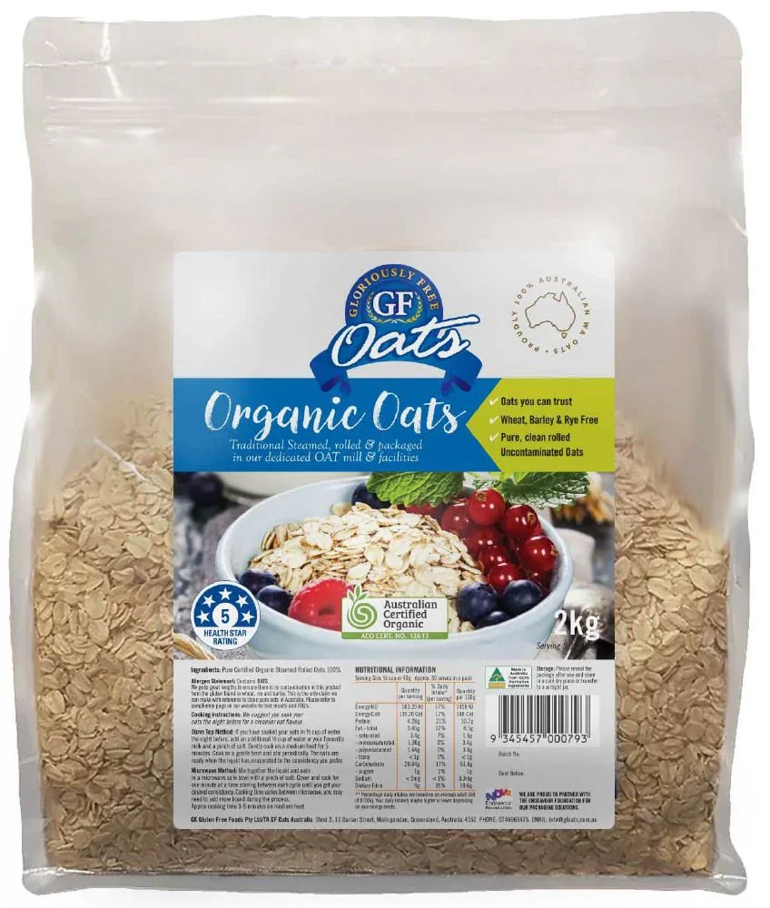 Gloriously Free Uncontaminated Oats Organic 2kg