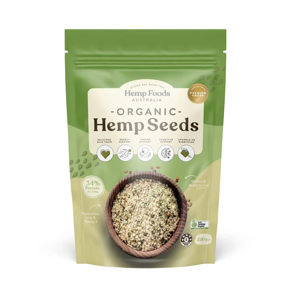 Hemp Foods Australia Hemp Seeds Hulled Organic 250g