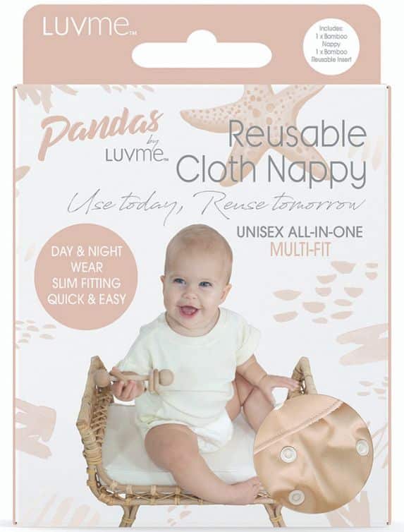 Pandas by Luvme BambooCloth NappyInsert Barley 1 Pk x 4