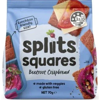 Spliits Squares Beetroot Crispbread G/F 70g