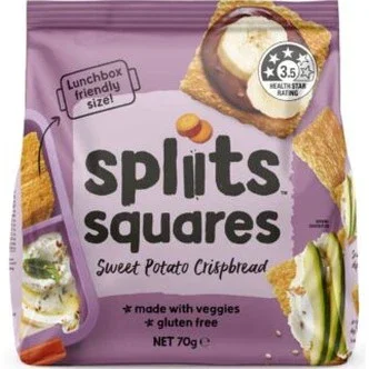 Spliits Squares Sweet Potato Crispbread G/F 70g