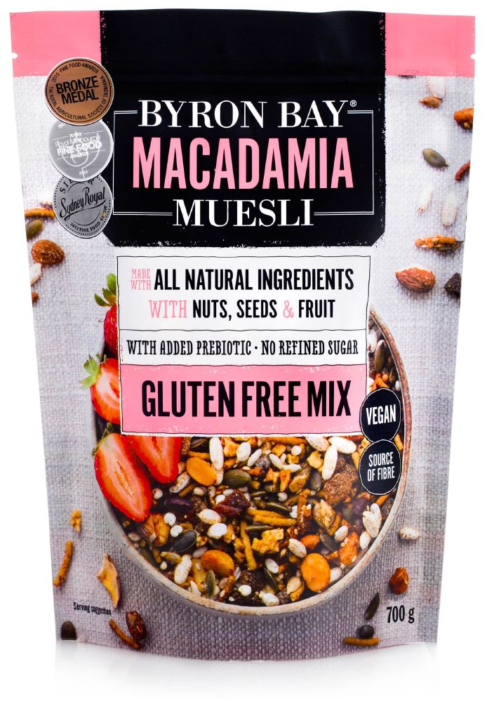 Byron Bay Macadamia Muesli Gluten Free Fruit & Nut 700g