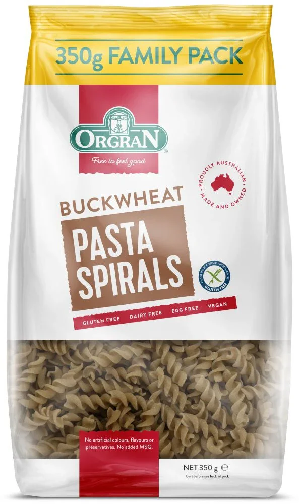 Orgran Pasta Buckwheat Spirals G/F 350g
