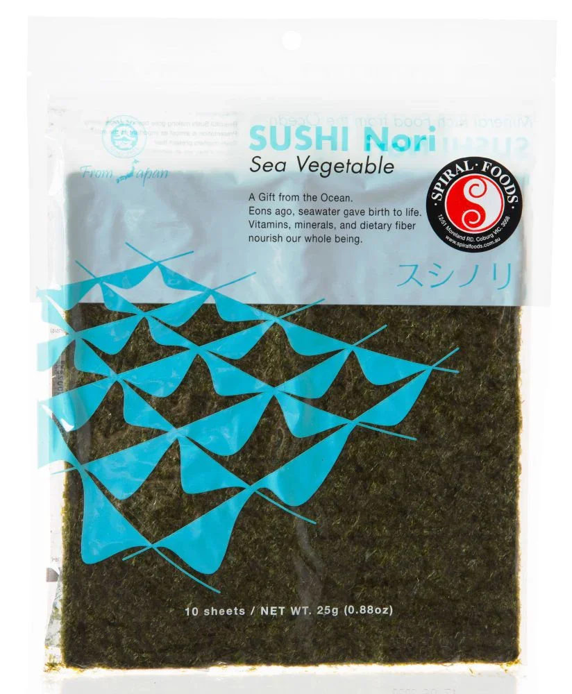 Spiral Nori Sea Vegetable (10 Sheets) G/F 25g