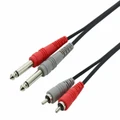 SWAMP Dual 1/4 Jack to RCA Cable - 1m"