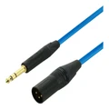 SWAMP Pro-Line Balanced XLR(m) - 1/4 TRS Line Level Cable - Neutrik AG Blue - 1m"