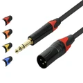 SWAMP Colour Coded XLR(m) to TRS Line Cables - Red - 50cm