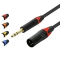 SWAMP Colour Coded XLR(m) to TRS Line Cables - Red - 50cm