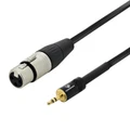 CUSTOM 3.5mm TRS to XLR(f) - Balanced Microphone Cable for 3.5mm Mic Inputs - 5m
