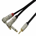Mini-Jack to Dual Right-Angle 1/4 - DJ Smartphone Cable - 5m"