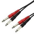 SWAMP 2x 1/4 to 2x 1/4" Jack - Dual Audio Cable - 30cm"