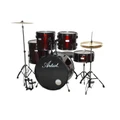 Standard 5 Piece Rock Drum Kit + Cymbals, Hardware and Stool - Red