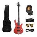 Artist ABA200 Solid Red Active Electric Bass Guitar