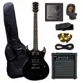 Artist AG1 Black Electric Guitar with Accessories and 10 Watt Amp