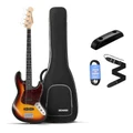 Donner DJB-510D JB-Style Electric Bass Guitar with Accessories - Sunburst