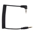 CKMOVA 3.5mm Right-Angle TRS Male to 3.5mm TRRS Male Coiled Cable