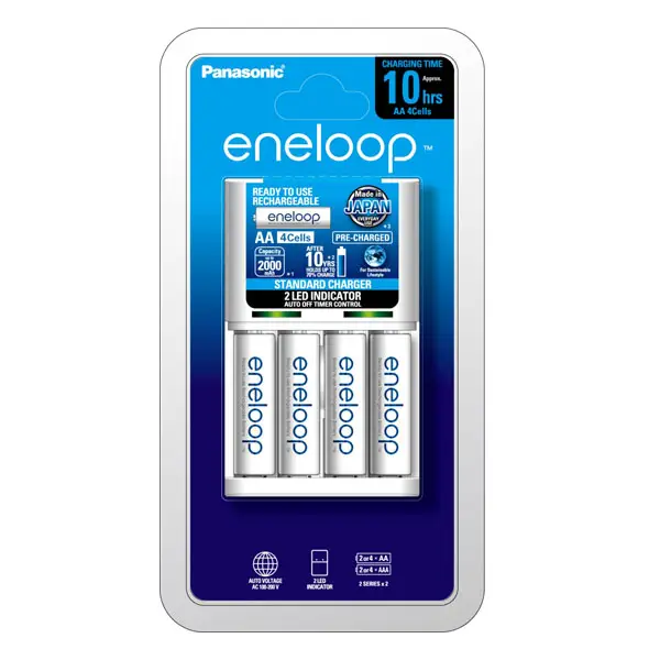 Eneloop Basic Charger + 4 xAA NIMH Batteries