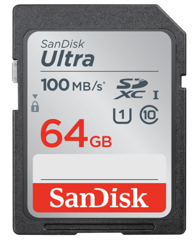 Image of SanDisk 64GB SDXC Ultra Card 100MB/s (Class 10)