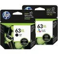 2 Pack HP 63XL Genuine Ink Cartridges (F6U64AA-F6U63AA)