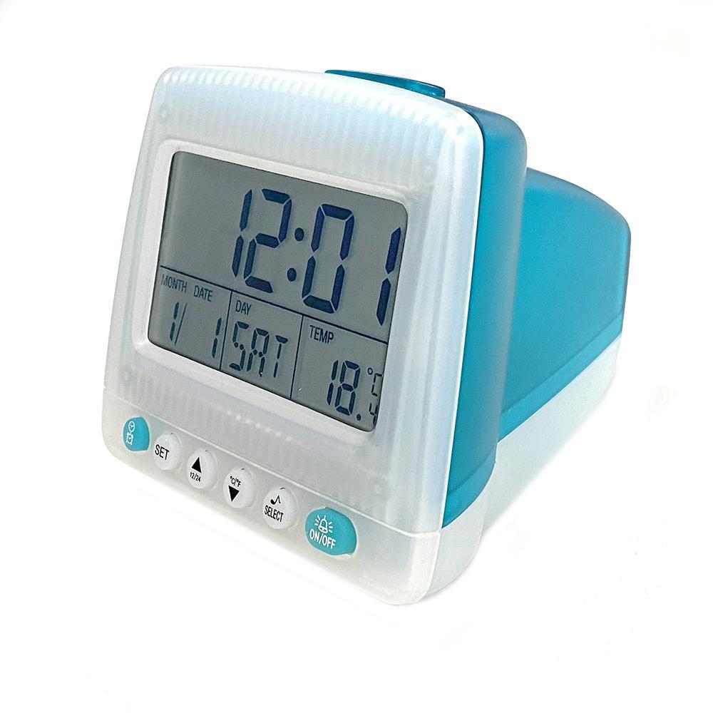 Digital 8cm 12/24Hr Clock w/ Universal Calendar/Alarm/Temp/Snooze/Light Blue
