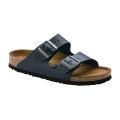 Birkenstock Unisex Arizona Oiled Leather Soft Footbed Sandals (Blue, Size 37 EU)