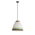 Trevis Paper Hanging Pendant Lamp - Brown & White