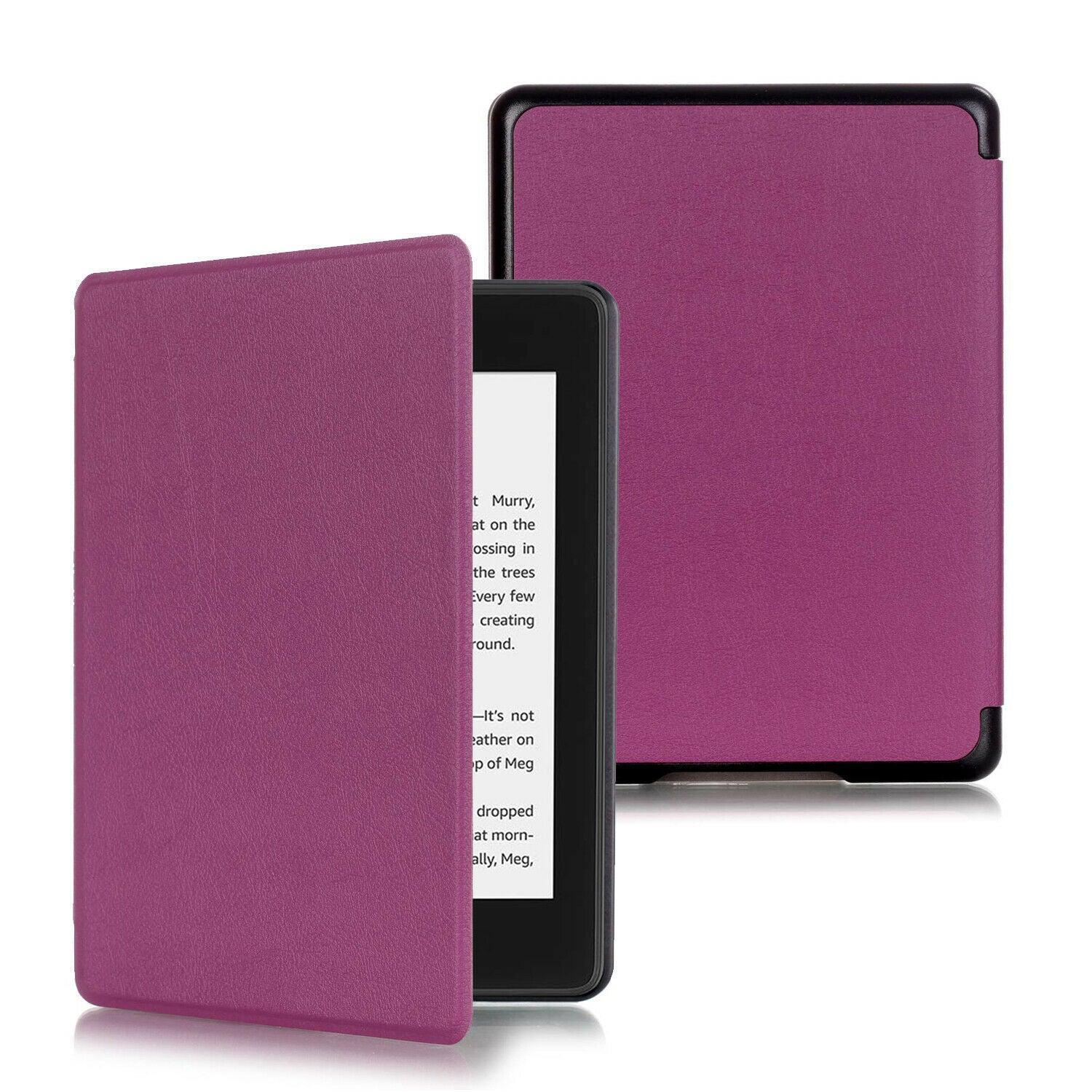 For Amazon Kindle Paperwhite 10th Generation 2018 Leather Case Smart Flip Cover Purple