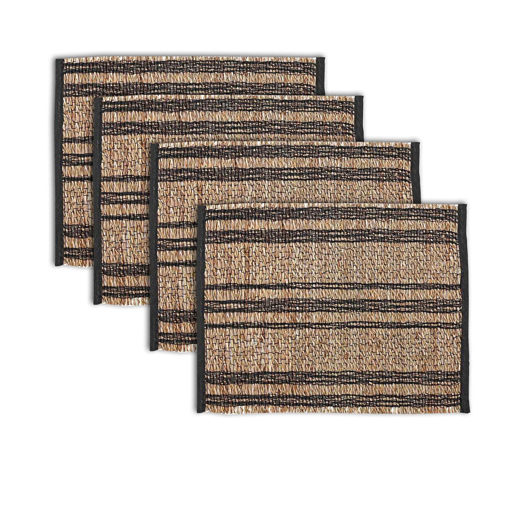 Ladelle Set of 4 Loma Woven Table Placemats Black
