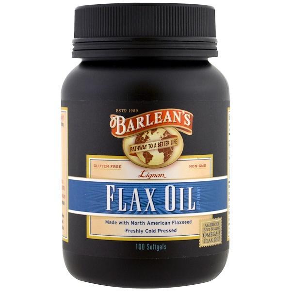 Barlean's, Cold Pressed Lignan Flax Oil, 100 Softgels