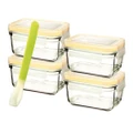 GLASSLOCK 5 PIECE BABY FOOD CONTAINER SET WITH LIDS - RECTANGLE